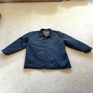 Men's Red Kap Work Jacket Size 4XL-LN Black Quilted Lined Collared Slit Pockets